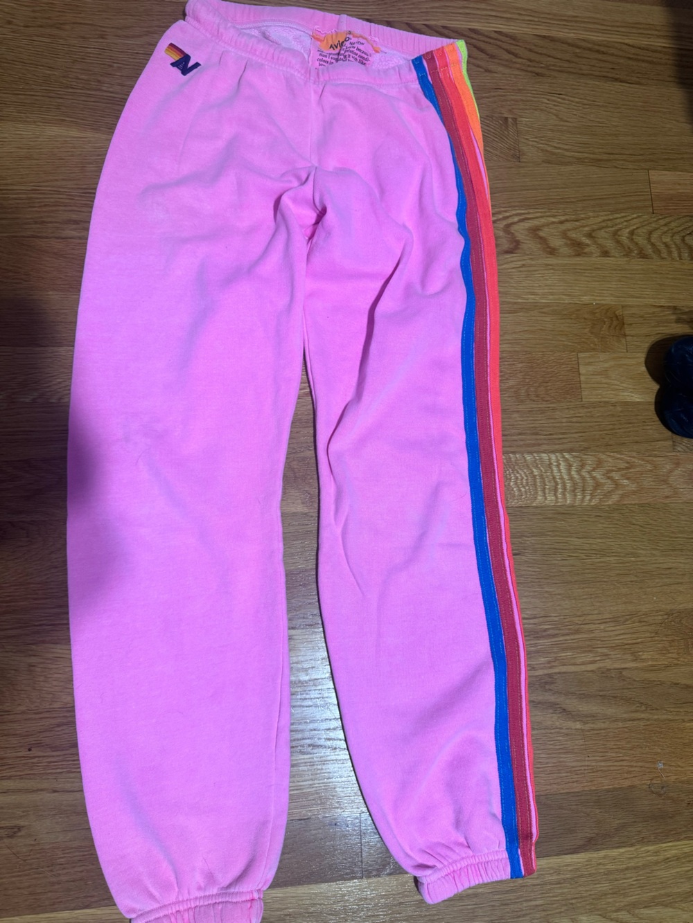 Pink Aviator Nation 4 Stripe Sweatpants Size Small